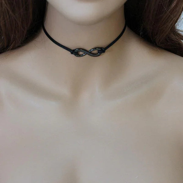 Black Leather Black Infinity Choker