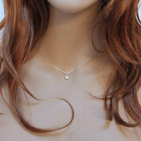 Sterling Silver Dainty Pearl Necklace