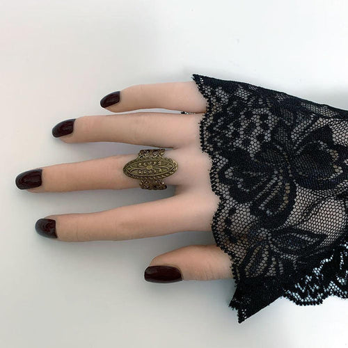 Adjustable Brass Filigree Victorian Ring