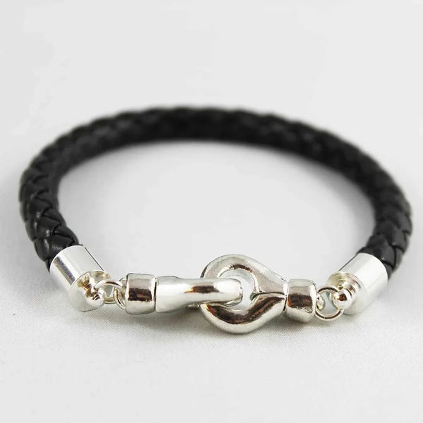 Black Braided Leather Bracelet