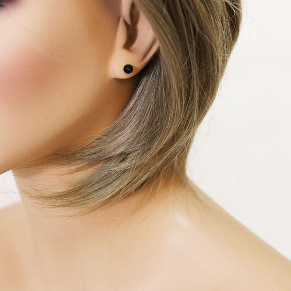 Black Crystal Stud Earrings