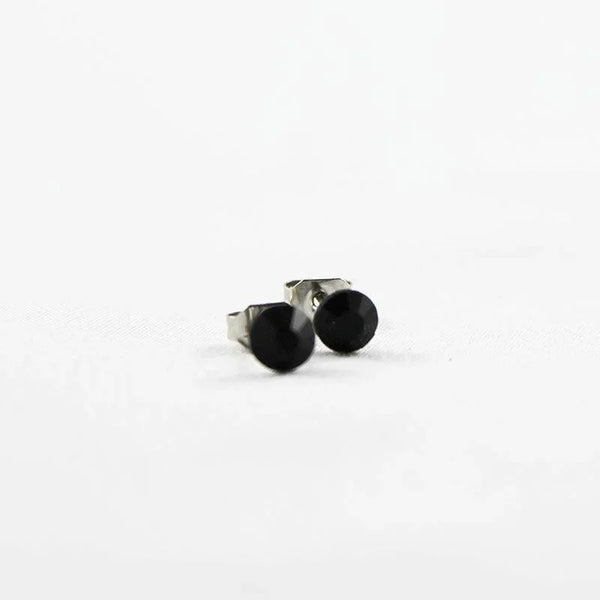 Black Crystal Stud Earrings