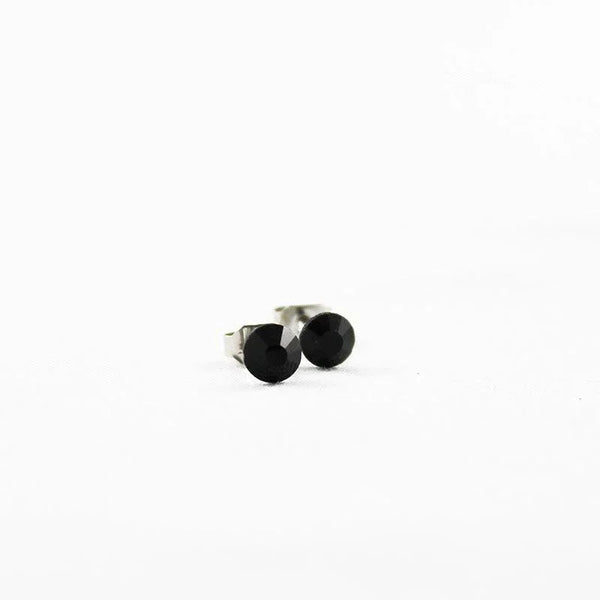 Black Crystal Stud Earrings