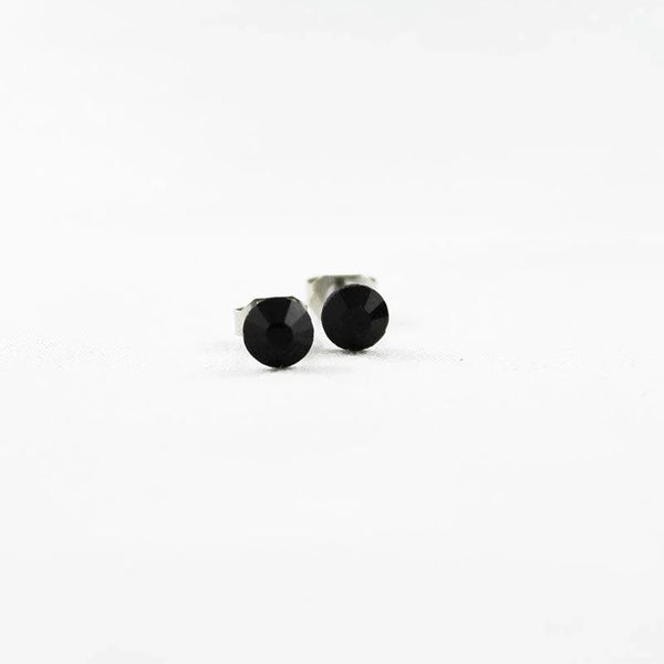 Black Crystal Stud Earrings