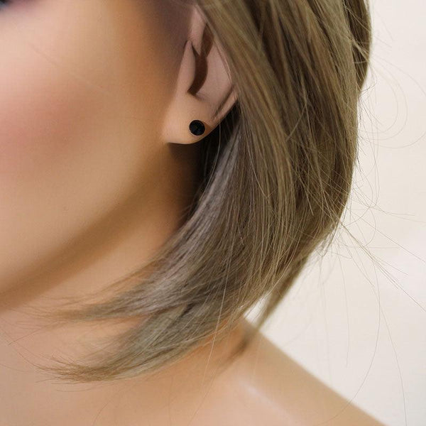 Black Crystal Stud Earrings