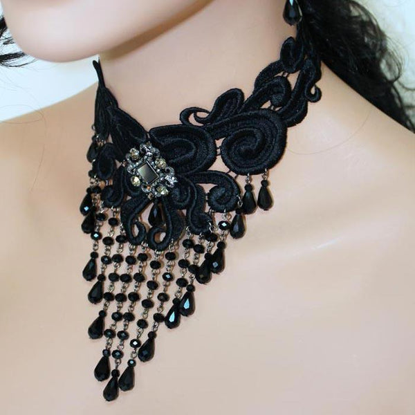 Black Lace Victorian Choker Necklace