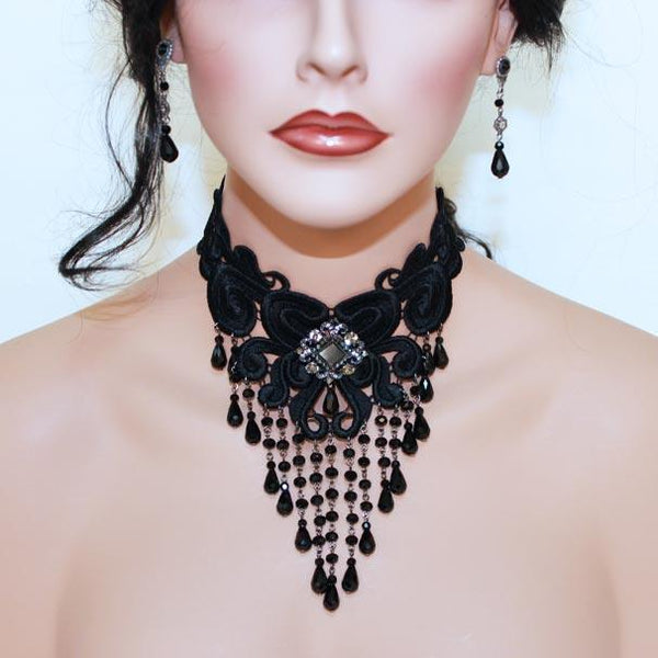 Black Lace Victorian Choker Necklace