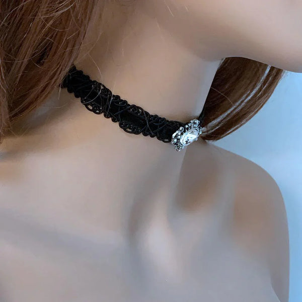 Black Velvet Sparkly Victorian Choker