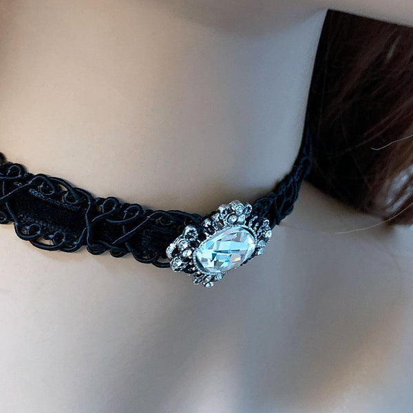 Black Velvet Sparkly Victorian Choker