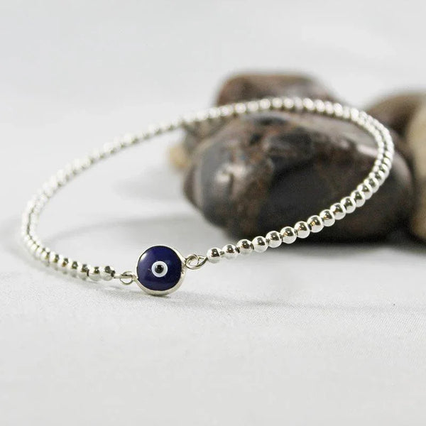 Blue Evil Eye Protection Bangle Bracelet