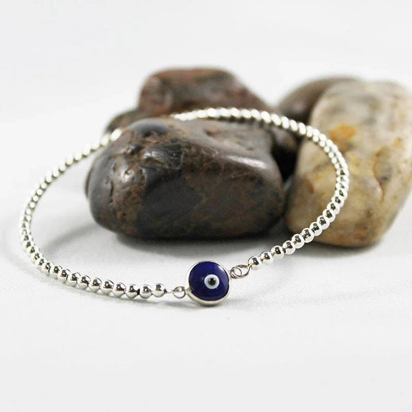 Blue Evil Eye Protection Bangle Bracelet