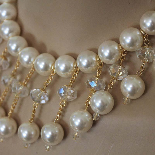Bridal Pearl Bib Necklace