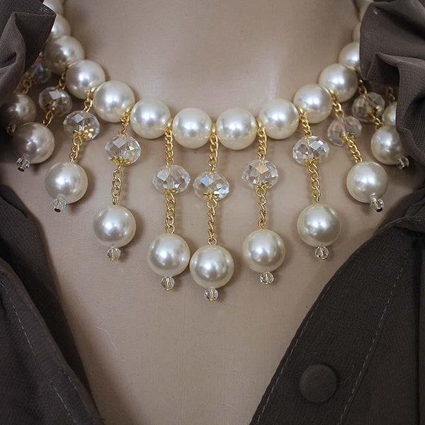 Bridal Pearl Bib Necklace