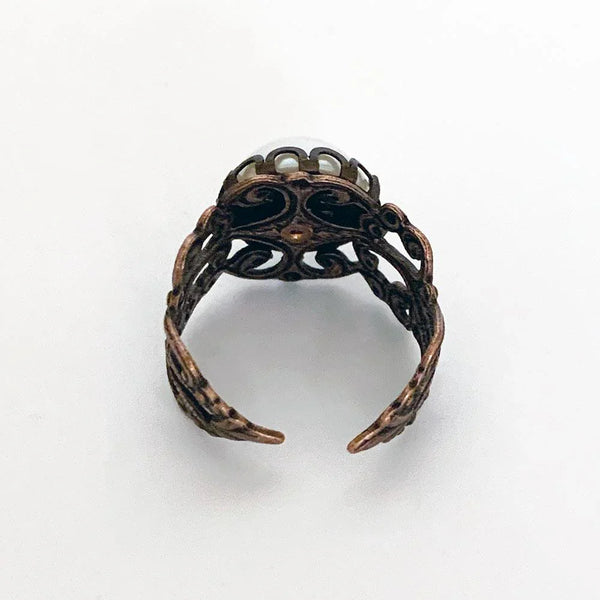 Copper Victorian Pearl Ring