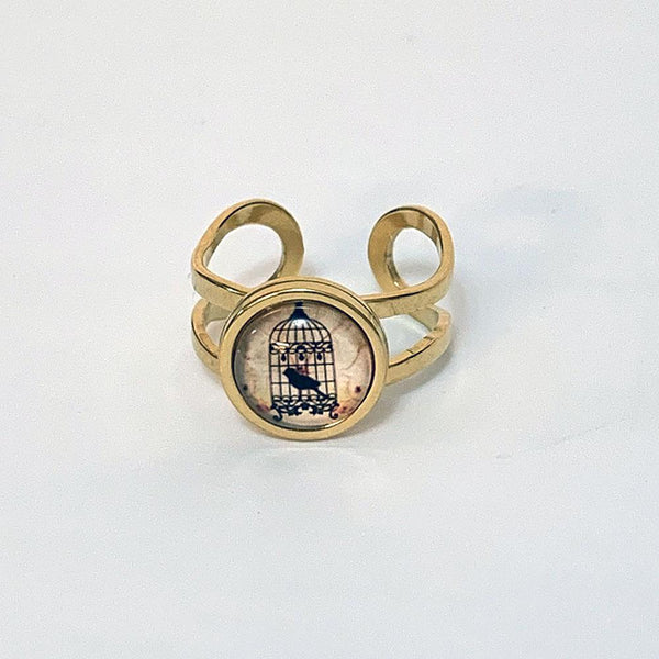 Gold Birdcage Ring