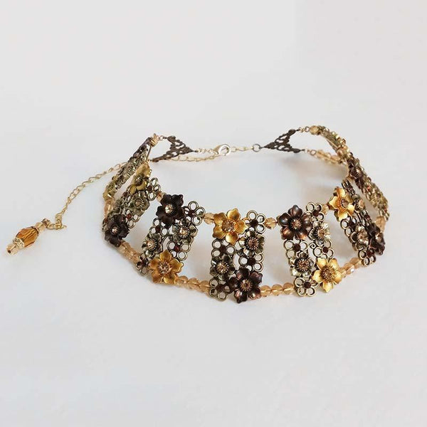 Gold Floral Statement Necklace