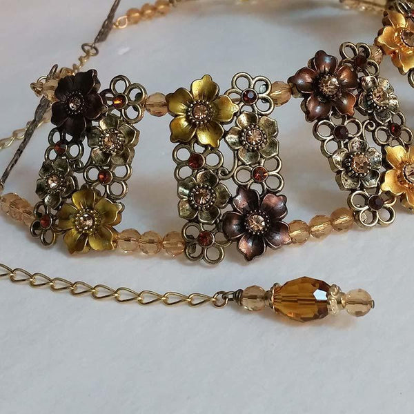 Gold Floral Statement Necklace