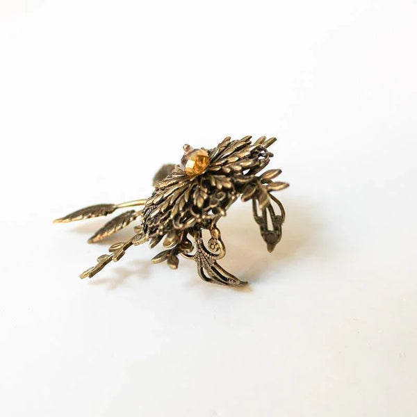 Gold Flower Cocktail Statement Ring