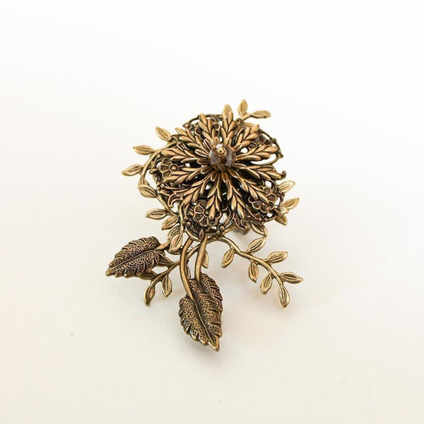 Gold Flower Cocktail Statement Ring