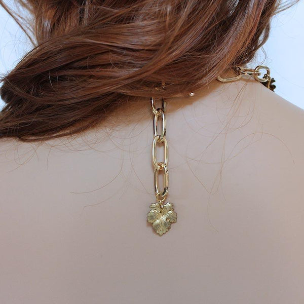 Gold Flower Statement Necklace