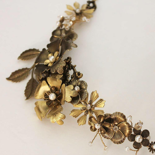 Gold Flower Statement Necklace