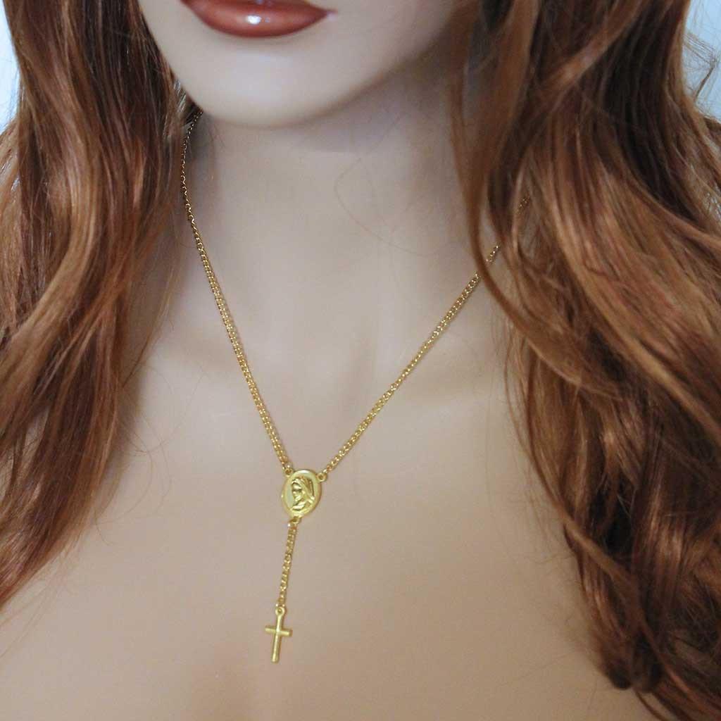 Gold Rosary Necklace