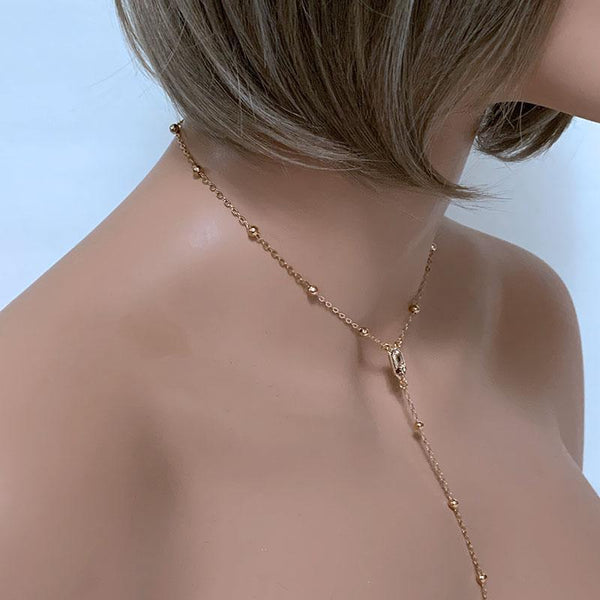 Gold Satellite Mother Mary Chain Rosary Necklace