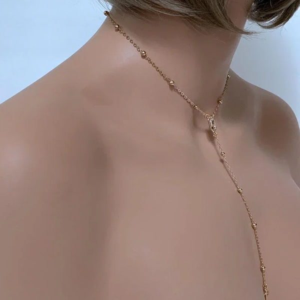 Gold Satellite Mother Mary Chain Rosary Necklace