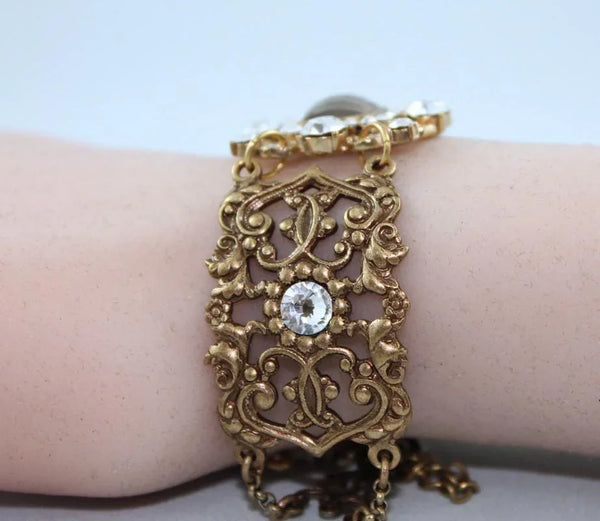 Gold Victorian Bridal Bracelet
