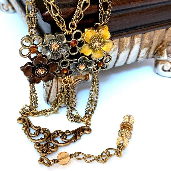 Gold Victorian Flower Bracelet