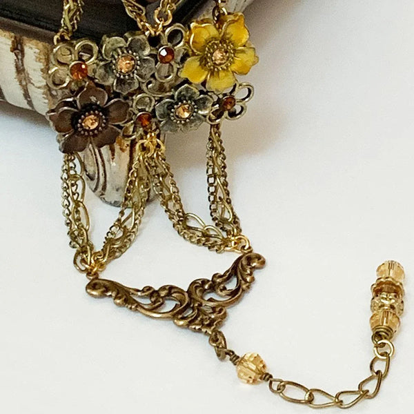 Gold Victorian Flower Bracelet