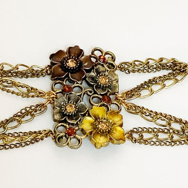 Gold Victorian Flower Bracelet