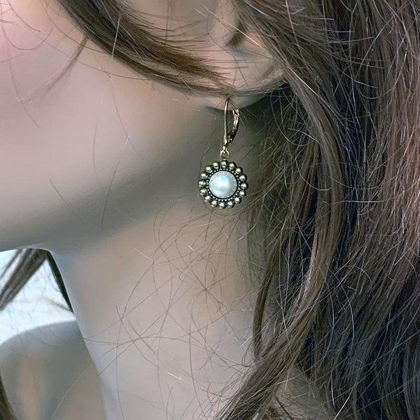 Gold Victorian Pearl Dangle Earrings