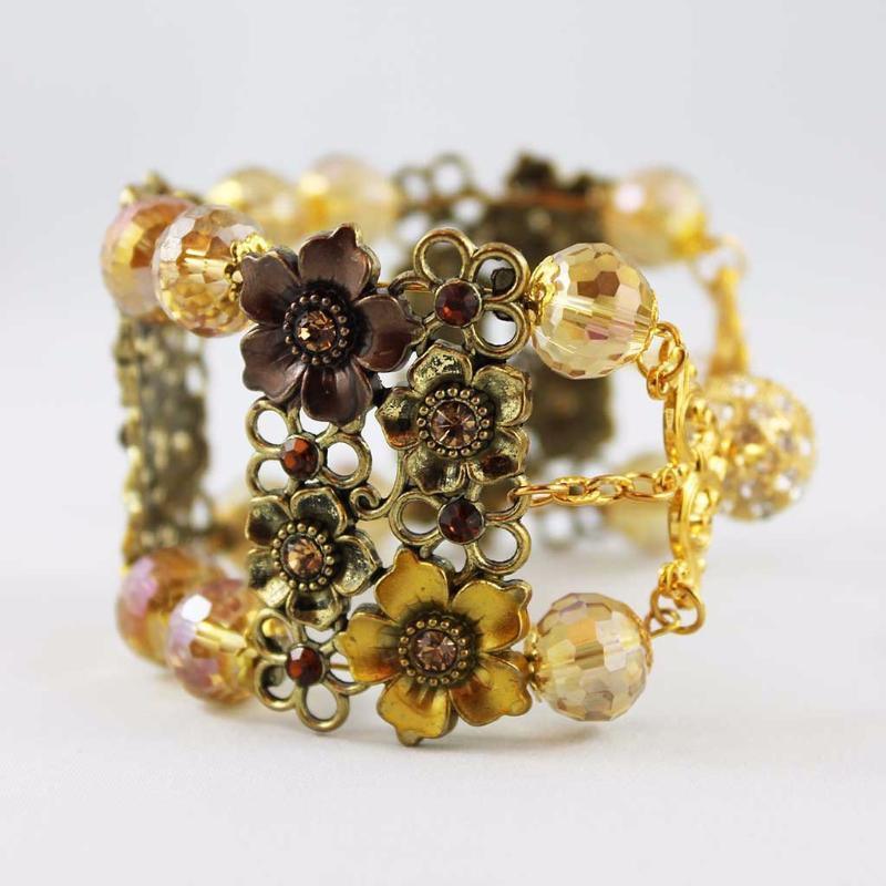 Golden Floral Cuff Bracelet