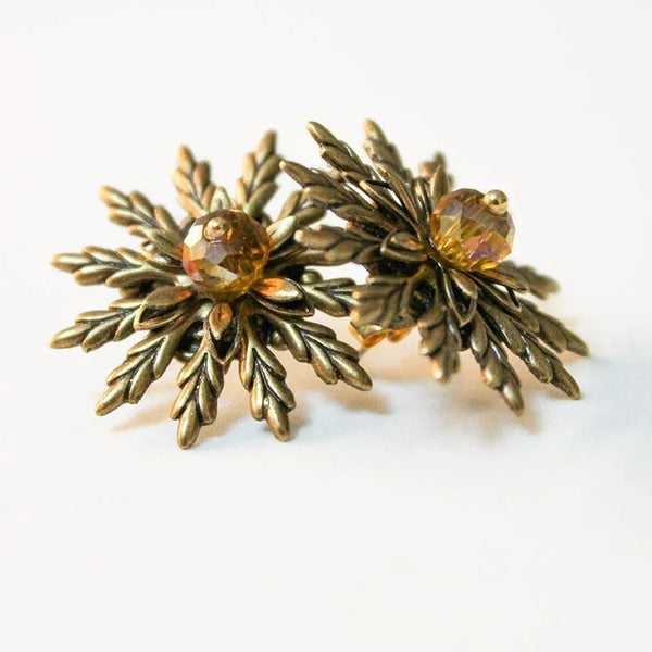Golden Flower Earrings