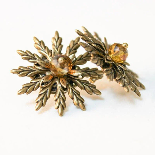 Golden Flower Earrings