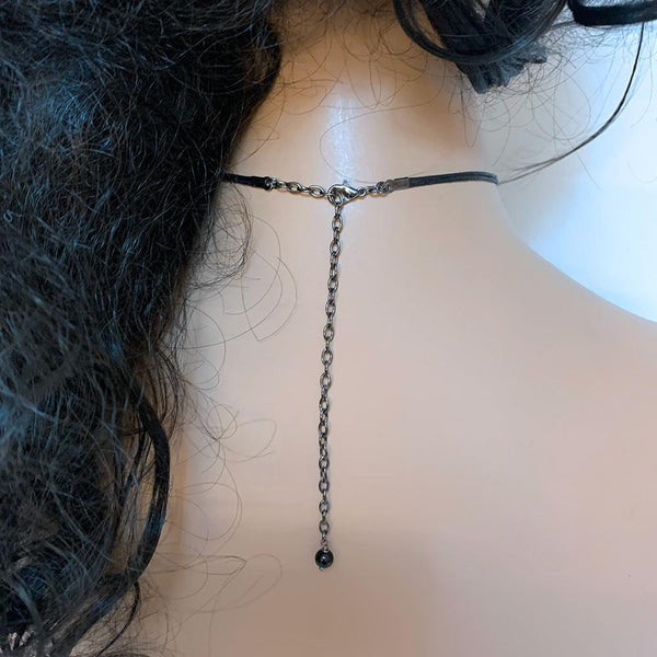 Gothic Black Sideways Cross Choker