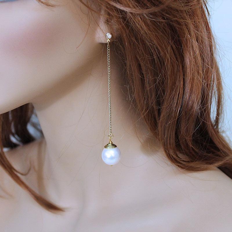 Large Pearl Dangle Earrings