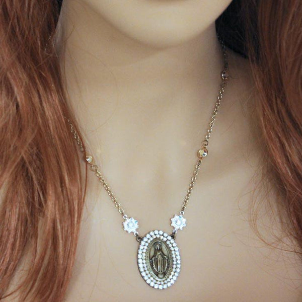 Madonna Mother Mary Spiritual Pendant  Necklace