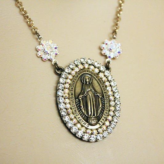 Madonna Mother Mary Spiritual Pendant  Necklace