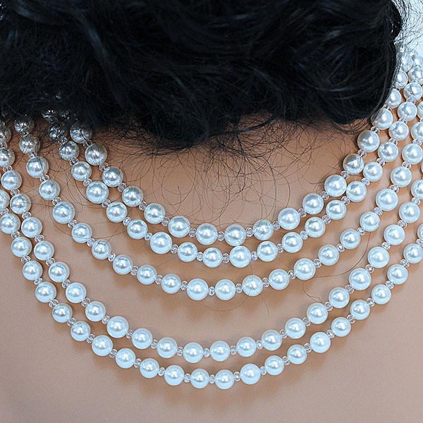 Multi Strand Pearl Bridal Statement Necklace