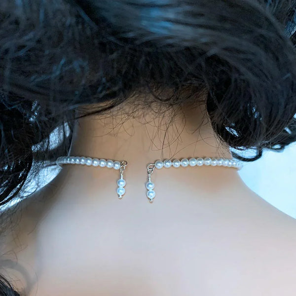 Pearl Cameo Victorian Bridal Choker Set