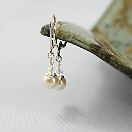 Pearl Crystal Dangle Earrings