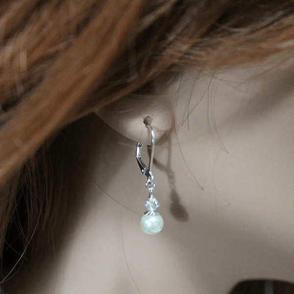 Pearl Crystal Dangle Earrings