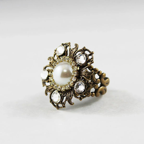Pearl Flower Statement Ring