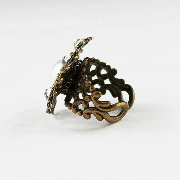 Pearl Flower Statement Ring