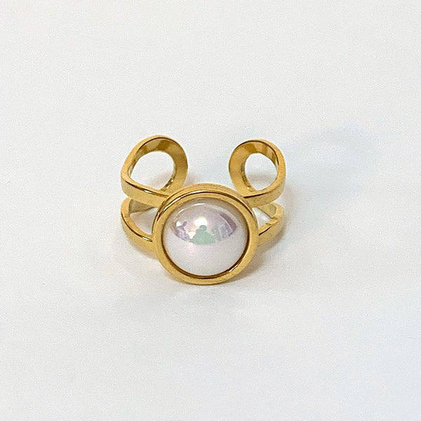Pearl Gold Open Ring