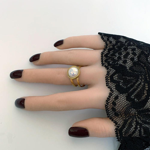 Pearl Gold Open Ring