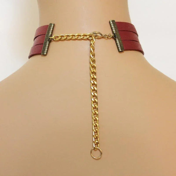Red Leather Choker, Anime Inspired