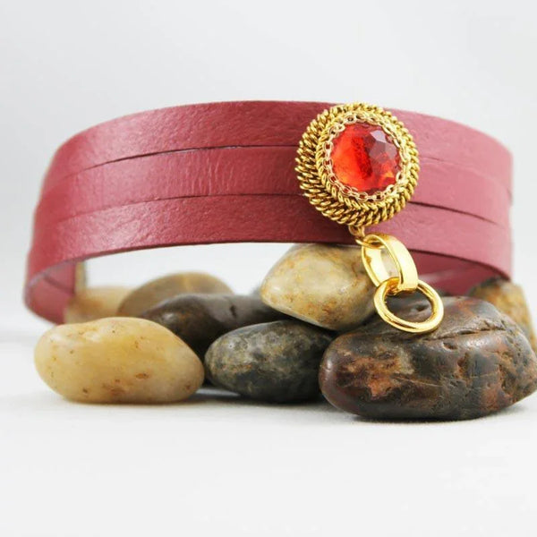 Red Leather Choker, Anime Inspired